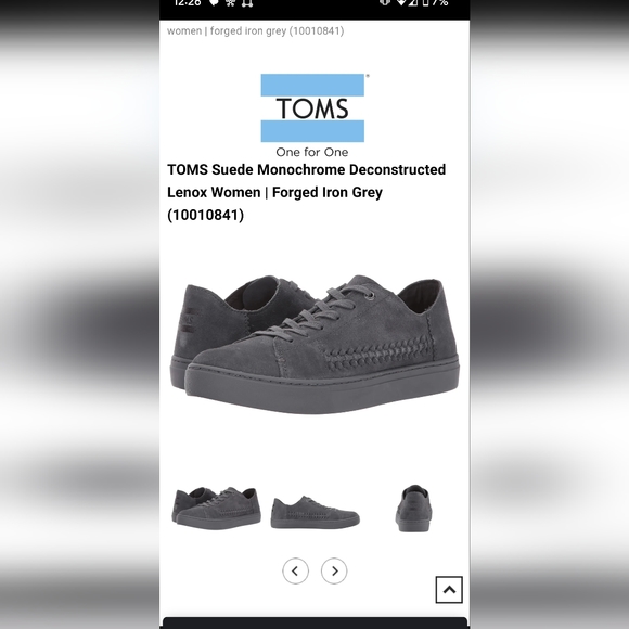 Tom's monochromatic suede shoe, womens 7.5 - Picture 4 of 10